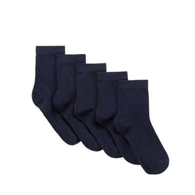 Pack of five boys' navy socks